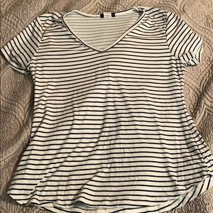 V Neck Stripped Tee NWOT